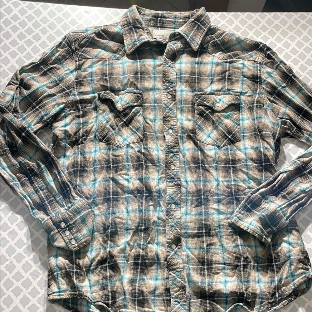 Plaid Men's Shirt - Blue and Brown
